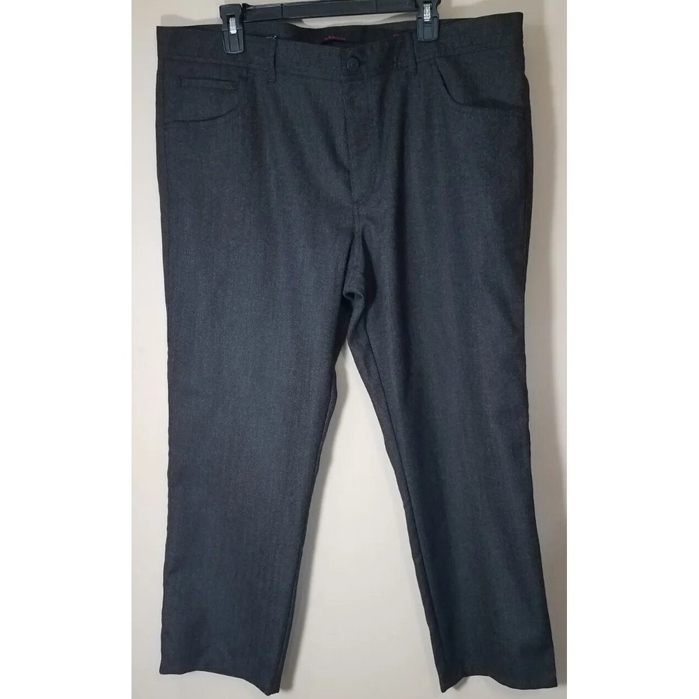 Alberto Ceramica Smart Herringbone Pants Men sz 40 Brown Black Modern Fit Casual